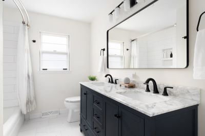 Marble Vanity with Double Sinks